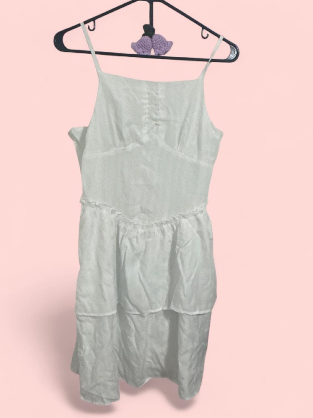 White Spaghetti Strap Tiered Sundress